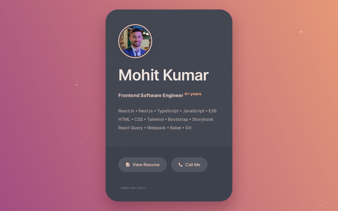 Carrd profile picture for @mohit